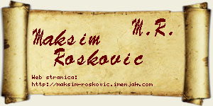 Maksim Rošković vizit kartica